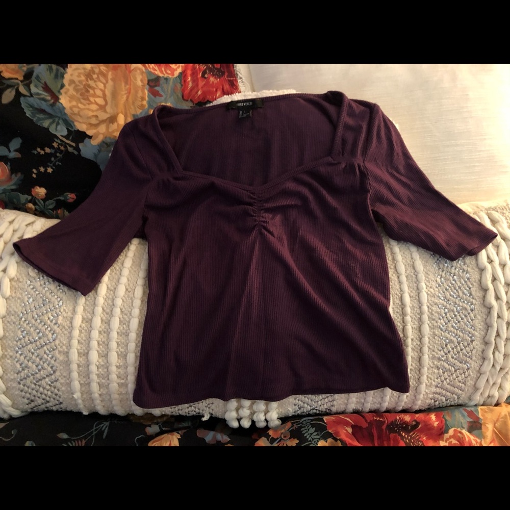 Ruched Ribbed Crop Top